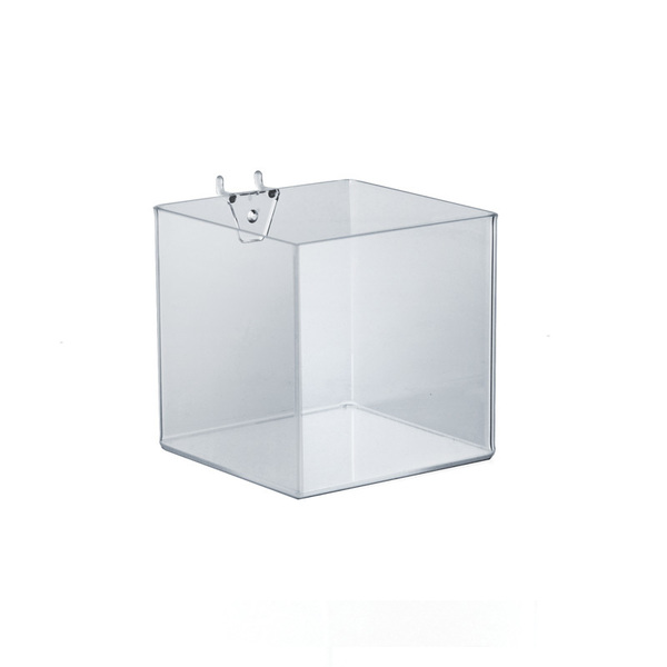 Azar Displays 5" Cube Bin for Pegboard or Slatwall, PK4 556107